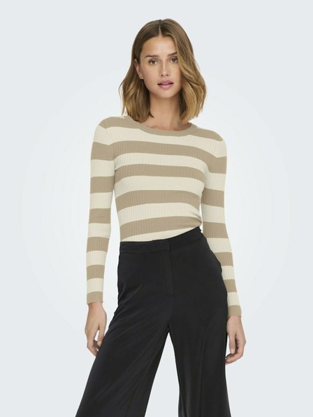 Jacqueline de Yong JDY Plum Beige Women's Striped Sweater
