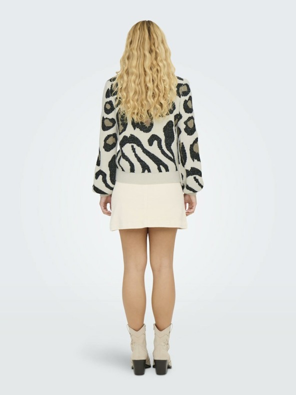 Jacqueline de Yong Béžový dámsky vzorovaný sveter JDY Lorraine