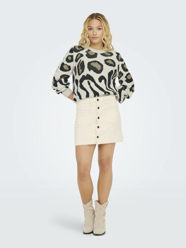 Jacqueline de Yong Béžový dámsky vzorovaný sveter JDY Lorraine