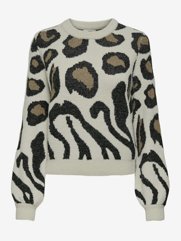 Jacqueline de Yong Béžový dámsky vzorovaný sveter JDY Lorraine