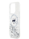 Karl Lagerfeld Karl Lagerfeld Liquid Glitter Choupette Head MagSafe zadný kryt pre iPhone 15 Pro Max Transparent