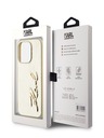 Karl Lagerfeld Zmačkaný zadný kryt PU Signature Logo pre iPhone 15 Pro Max Gold Karl Lagerfeld