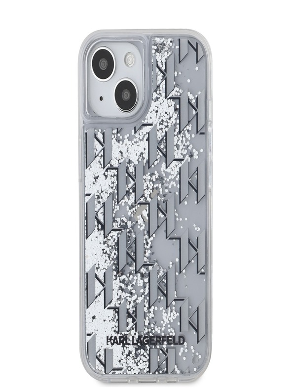 Karl Lagerfeld Zadný kryt Liquid Glitter Monogram Gradient pre iPhone 15 White Karl Lagerfeld