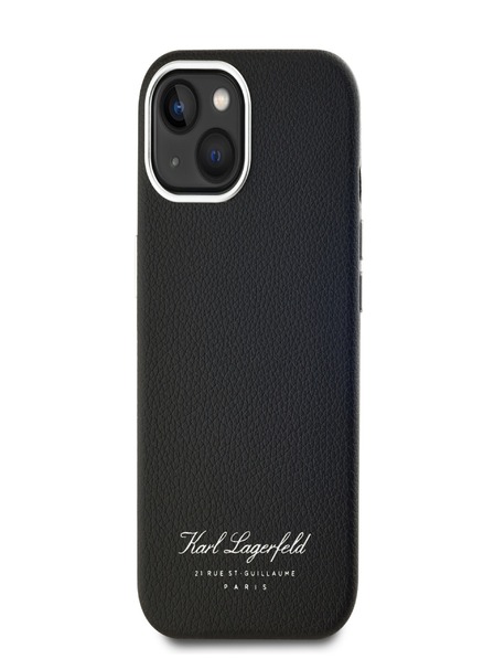 Karl Lagerfeld Grained PU Hotel RSG zadný kryt pre iPhone 15 čierny Karl Lagerfeld