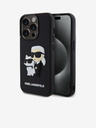 Karl Lagerfeld 3D gumový zadný kryt Karl and Choupette pre iPhone 14 Pro Black Karl Lagerfeld