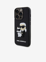 Karl Lagerfeld 3D gumový zadný kryt Karl and Choupette pre iPhone 14 Pro Black Karl Lagerfeld