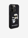 Karl Lagerfeld 3D gumový zadný kryt Karl and Choupette pre iPhone 14 Pro Black Karl Lagerfeld