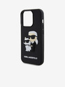 Karl Lagerfeld 3D gumový zadný kryt Karl and Choupette pre iPhone 14 Pro Black Karl Lagerfeld