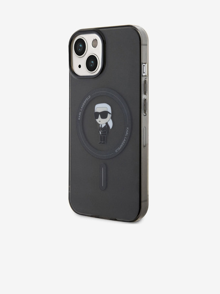 Karl Lagerfeld IML Ikonik MagSafe zadný kryt pre iPhone 15 čierny Karl Lagerfeld