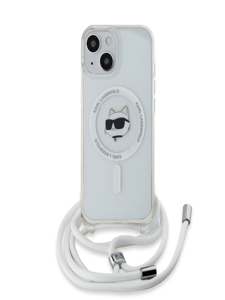 Karl Lagerfeld Karl Lagerfeld IML Crossbody Choupette Head Magsafe zadný kryt pre iPhone 15 Transparent