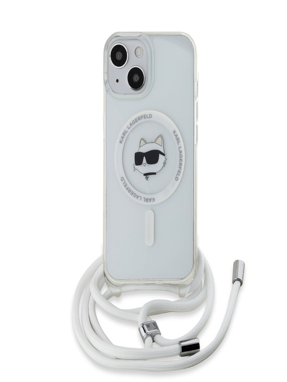 Karl Lagerfeld Karl Lagerfeld IML Crossbody Choupette Head Magsafe zadný kryt pre iPhone 15 Transparent