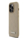 Karl Lagerfeld PU kožený zadný kryt Monogram Metal Logo Magsafe pre iPhone 14 Pro Beige Karl Lagerfeld