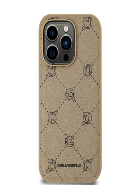 Karl Lagerfeld PU Karl Heads Pattern Magsafe zadný kryt pre iPhone 14 Pro Max Beige Karl Lagerfeld