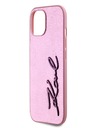 Karl Lagerfeld Vymakaný zadný kryt PU Signature Logo pre iPhone 15 Pink Karl Lagerfeld