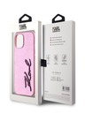 Karl Lagerfeld Vymakaný zadný kryt PU Signature Logo pre iPhone 15 Pink Karl Lagerfeld