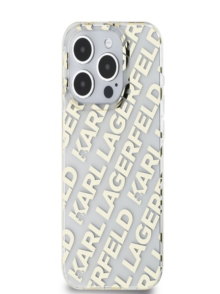 Karl Lagerfeld Karl Lagerfeld IML galvanizovaný zadný kryt s opakovaným logom pre iPhone 15 Pro Max zlatý