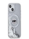 Karl Lagerfeld Karl Lagerfeld Tekuté trblietky Karl Head Magsafe zadný kryt pre iPhone 15 priehľadný