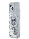 Karl Lagerfeld Karl Lagerfeld Tekuté trblietky Karl Head Magsafe zadný kryt pre iPhone 15 priehľadný