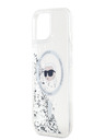 Karl Lagerfeld Karl Lagerfeld Tekuté trblietky Karl Head Magsafe zadný kryt pre iPhone 15 priehľadný