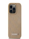 Karl Lagerfeld PU kožený zadný kryt Monogram Metal Logo MagSafe pre iPhone 14 Pro Max Beige Karl Lagerfeld