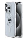 Karl Lagerfeld Karl Lagerfeld IML Choupette Head Kovový rám MagSafe Zadný kryt pre iPhone 15 Pro Max Transparent