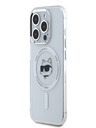 Karl Lagerfeld Karl Lagerfeld IML Choupette Head Kovový rám MagSafe Zadný kryt pre iPhone 15 Pro Max Transparent