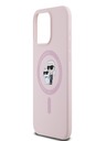 Karl Lagerfeld Tekutý silikónový zadný kryt Karl and Choupette Magsafe pre iPhone 15 Pro Pink Karl Lagerfeld