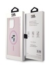 Karl Lagerfeld Tekutý silikónový zadný kryt Karl and Choupette Magsafe pre iPhone 15 Pro Pink Karl Lagerfeld