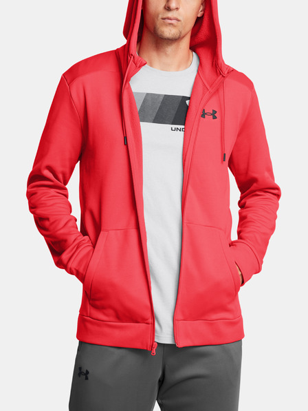 Under Armour Pánska mikina Under Armour UA Armour Fleece FZ Hoodie-RED