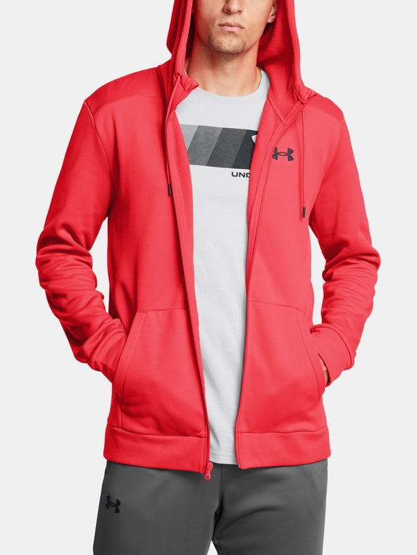 Under Armour Pánska mikina Under Armour UA Armour Fleece FZ Hoodie-RED
