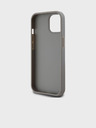 DKNY PU kožený zadný kryt s opakujúcim sa vzorom Tonal Stripe pre iPhone 15 Béžová DKNY