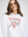 Guess Biela dámska mikina Guess s kapucňou nadrozmernej veľkosti
