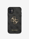 Guess Guess PU 4G Kovové logo zadného krytu pre iPhone 11 Sivá