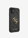 Guess Guess PU 4G Kovové logo zadného krytu pre iPhone 11 Sivá