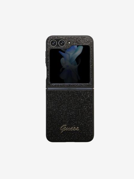 Guess Guess zadný kryt PC/TPU Glitter Flakes Metal Logo pre Samsung Galaxy Z Flip 5 Black