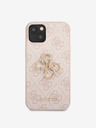Guess Guess PU 4G Kovové logo zadný kryt pre iPhone 13 Ružový