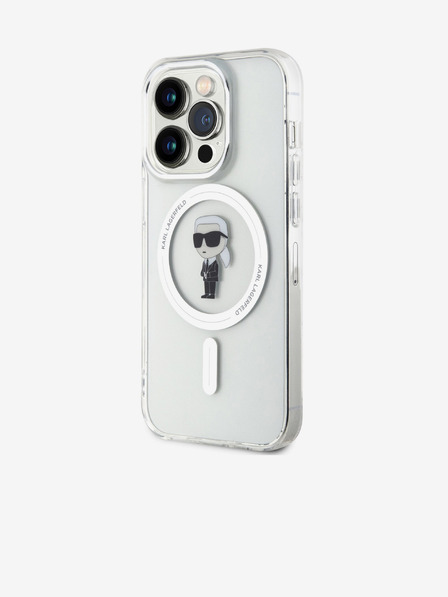 Karl Lagerfeld Karl Lagerfeld IML Ikonik MagSafe Zadný kryt pre iPhone 15 Pro Transparent
