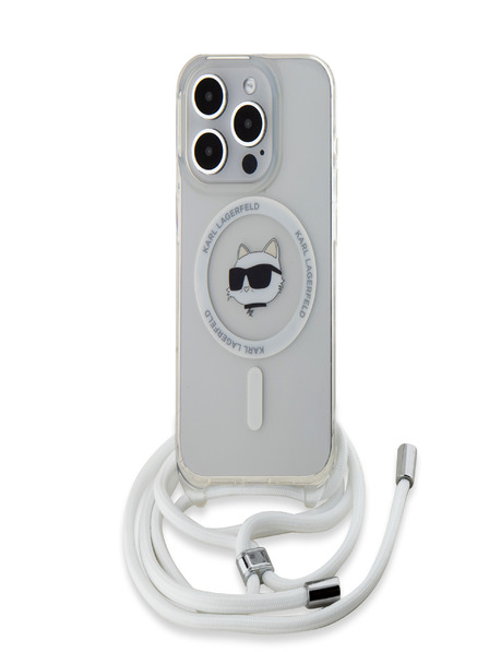 Karl Lagerfeld IML Crossbody Choupette Head MagSafe zadný kryt pre iPhone 15 Pro Max Transparent Karl Lagerfeld