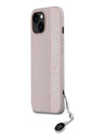 Karl Lagerfeld Karl Lagerfeld PU Saffiano Rhinestone Charm zadný kryt pre iPhone 15 ružový
