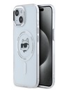 Karl Lagerfeld Karl Lagerfeld IML Choupette Head Metal Frame MagSafe zadný kryt pre iPhone 15 priehľadný