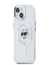 Karl Lagerfeld Karl Lagerfeld IML Choupette Head Metal Frame MagSafe zadný kryt pre iPhone 15 priehľadný