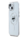 Karl Lagerfeld Karl Lagerfeld IML Choupette Head Metal Frame MagSafe zadný kryt pre iPhone 15 priehľadný