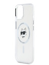Karl Lagerfeld Karl Lagerfeld IML Choupette Head Metal Frame MagSafe zadný kryt pre iPhone 15 priehľadný