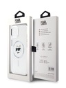 Karl Lagerfeld Karl Lagerfeld IML Choupette Head Metal Frame MagSafe zadný kryt pre iPhone 15 priehľadný