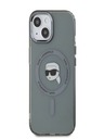 Karl Lagerfeld Karl Lagerfeld IML Karl Head Metal Frame MagSafe zadný kryt pre iPhone 15 čierny