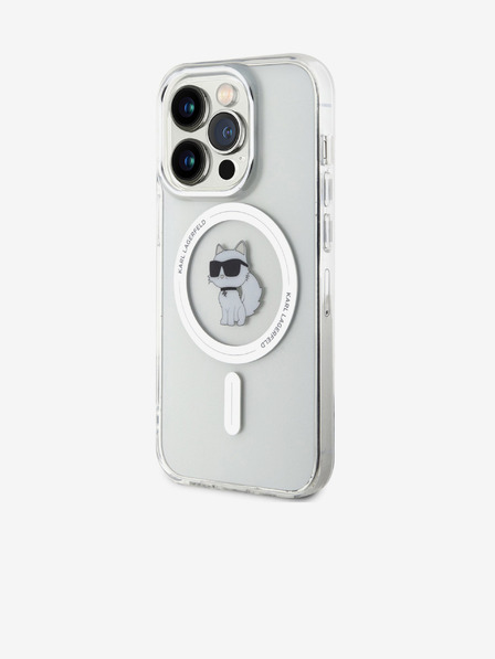 Karl Lagerfeld Karl Lagerfeld IML Choupette MagSafe Zadný kryt pre iPhone 15 Pro Transparent