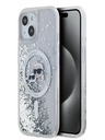 Karl Lagerfeld Karl Lagerfeld Liquid Glitter Karl a Choupette Head MagSafe zadný kryt pre iPhone 15 transparentný