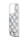 Karl Lagerfeld Tekutý trblietavý zadný kryt Monogram Gradient pre iPhone 14 Pro White Karl Lagerfeld