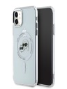 Karl Lagerfeld Karl Lagerfeld IML K&CH Heads Metal Frame MagSafe zadný kryt pre iPhone 11 Transparent