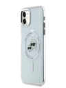 Karl Lagerfeld Karl Lagerfeld IML K&CH Heads Metal Frame MagSafe zadný kryt pre iPhone 11 Transparent